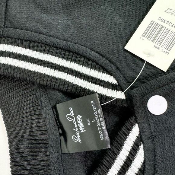 Panic! At The Disco Manhead Jacket Mens Large Black Varsity Button-Front New - Picture 7 of 9